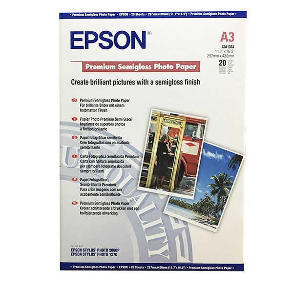 EPSON/ S041334 프리미엄 반광택 사진용지 A3 / 20매 / 251g