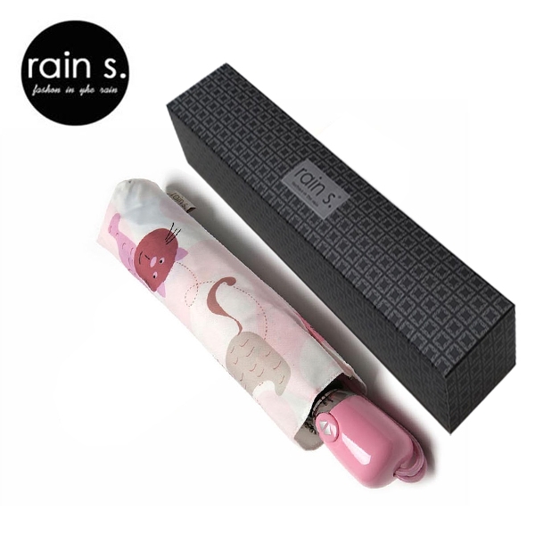 Rain s. 레인스 3단 자동우산(양산겸용) - 낭만고양이 디자인 이야기, 나만의 우산(고급케이스포함)